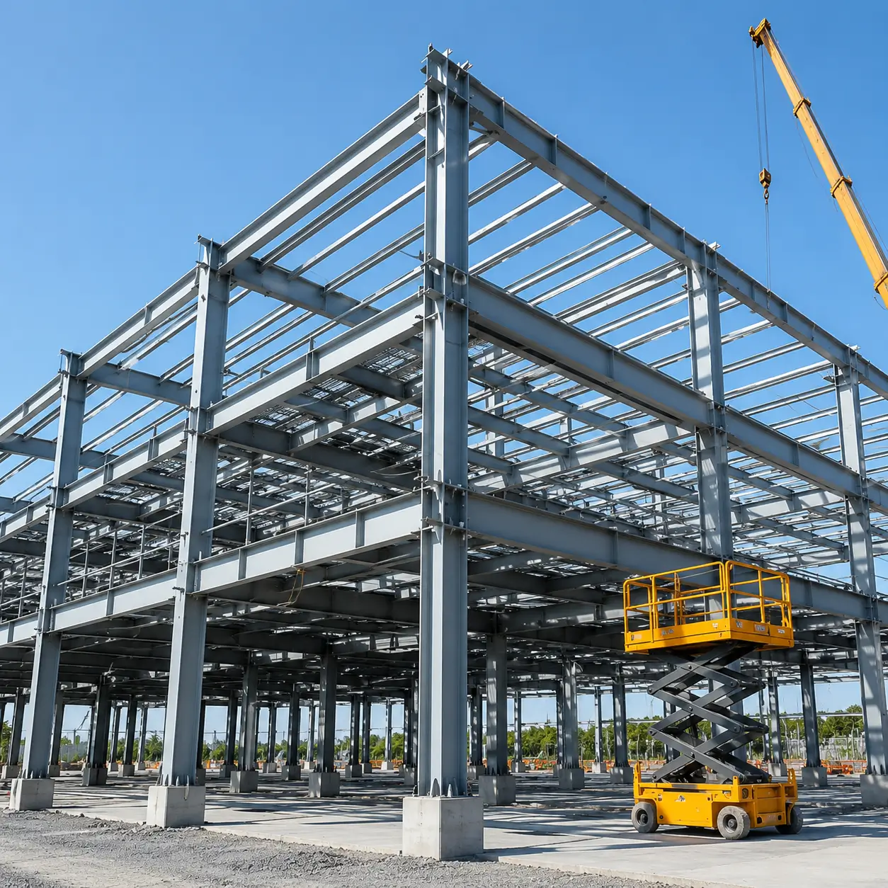 Construção e montagem industrial ilustrativas