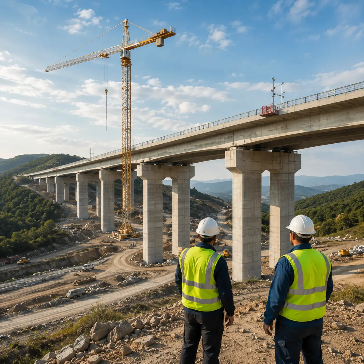 Obra e infraestrutura industrial ilustrativas